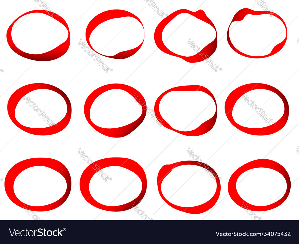 Circle oval ellipse tag label set