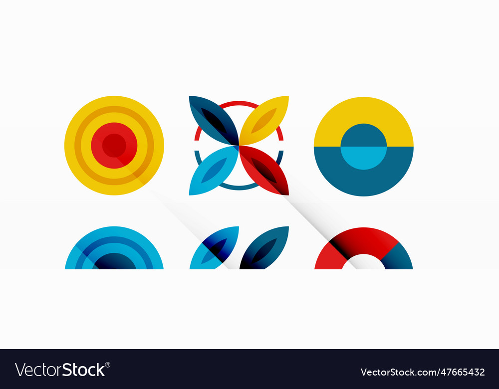 Colorful circles in a grid composition abstract Vector Image