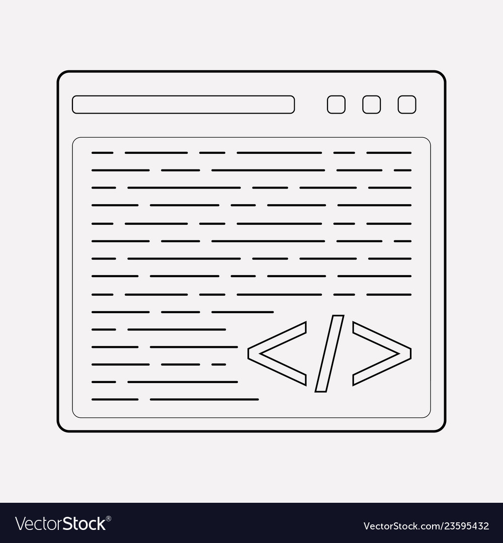 Custom coding icon line element vector image Custom coding icon line element