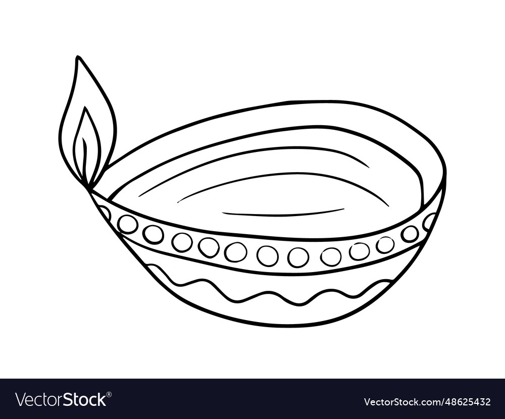 Diwali deepak Royalty Free Vector Image - VectorStock