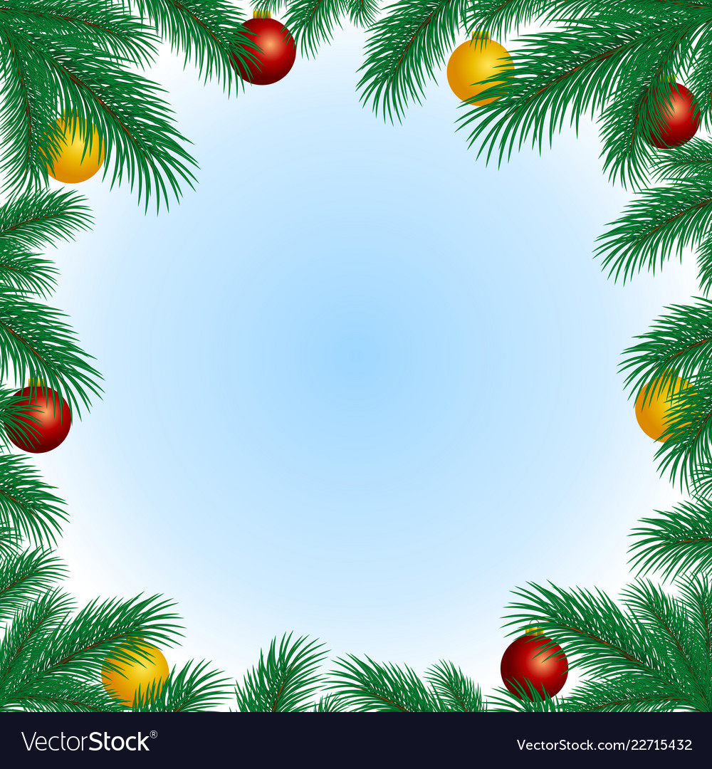 Frame with spruce branches