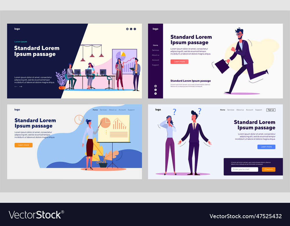 Lazy and hardworking managers set vector image Lazy and hardworking managers set
