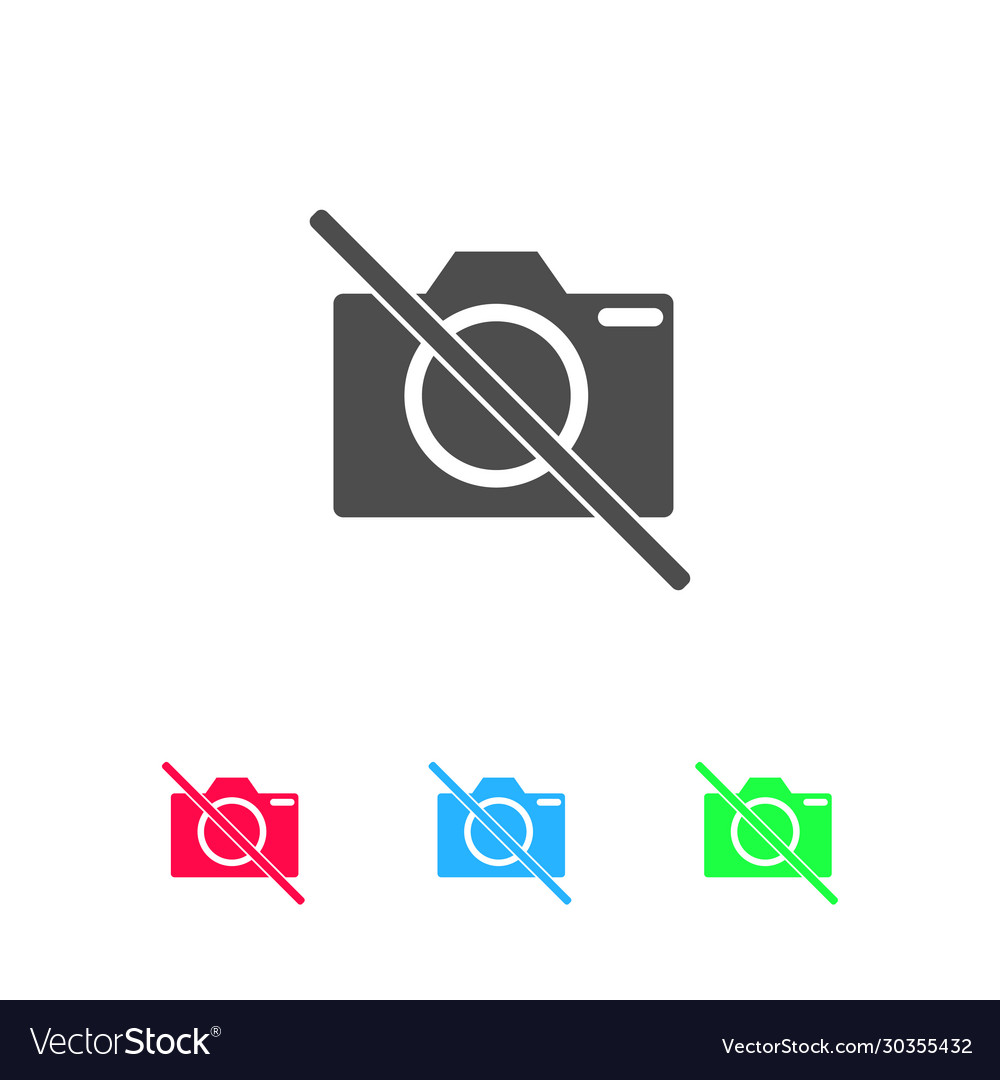 No photo camera icon flat Royalty Free Vector Image