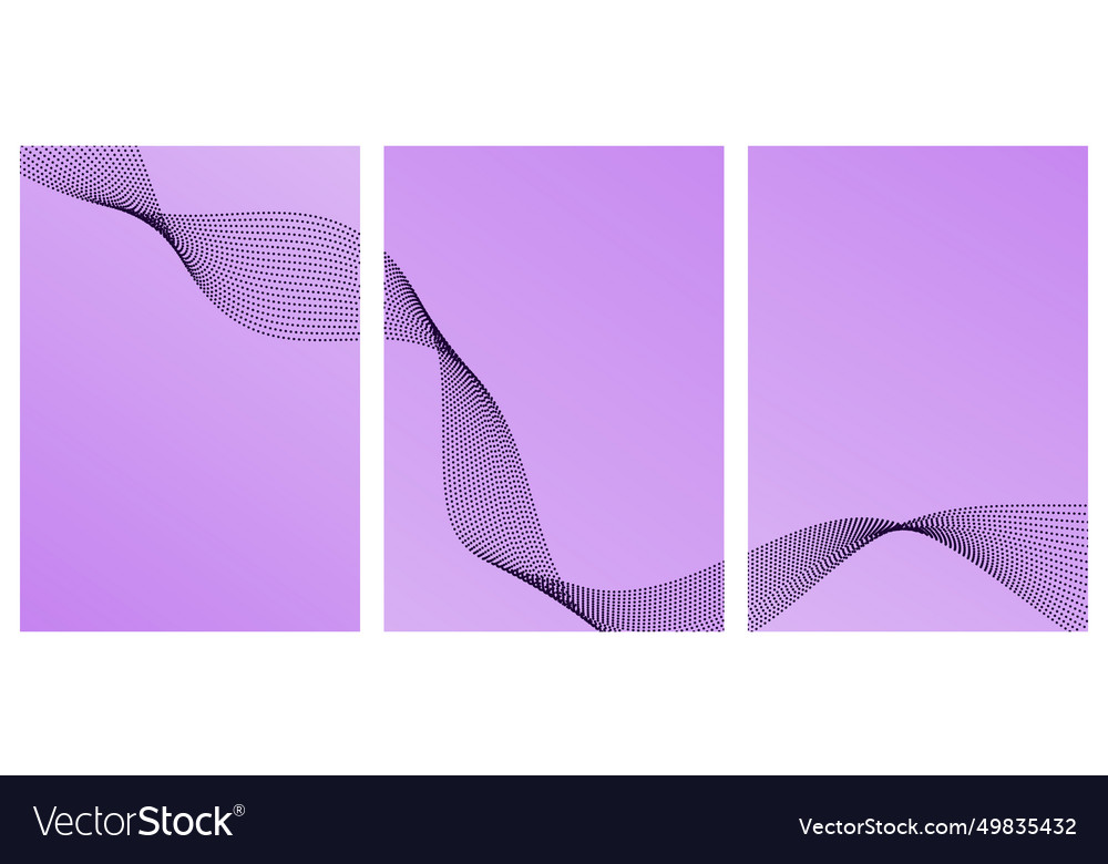 Purple background with abstract linear wave set vector image Purple background with abstract linear wave set
