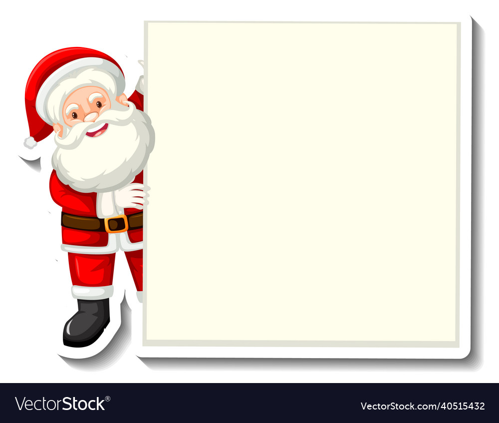 Santa claus holding empty banner