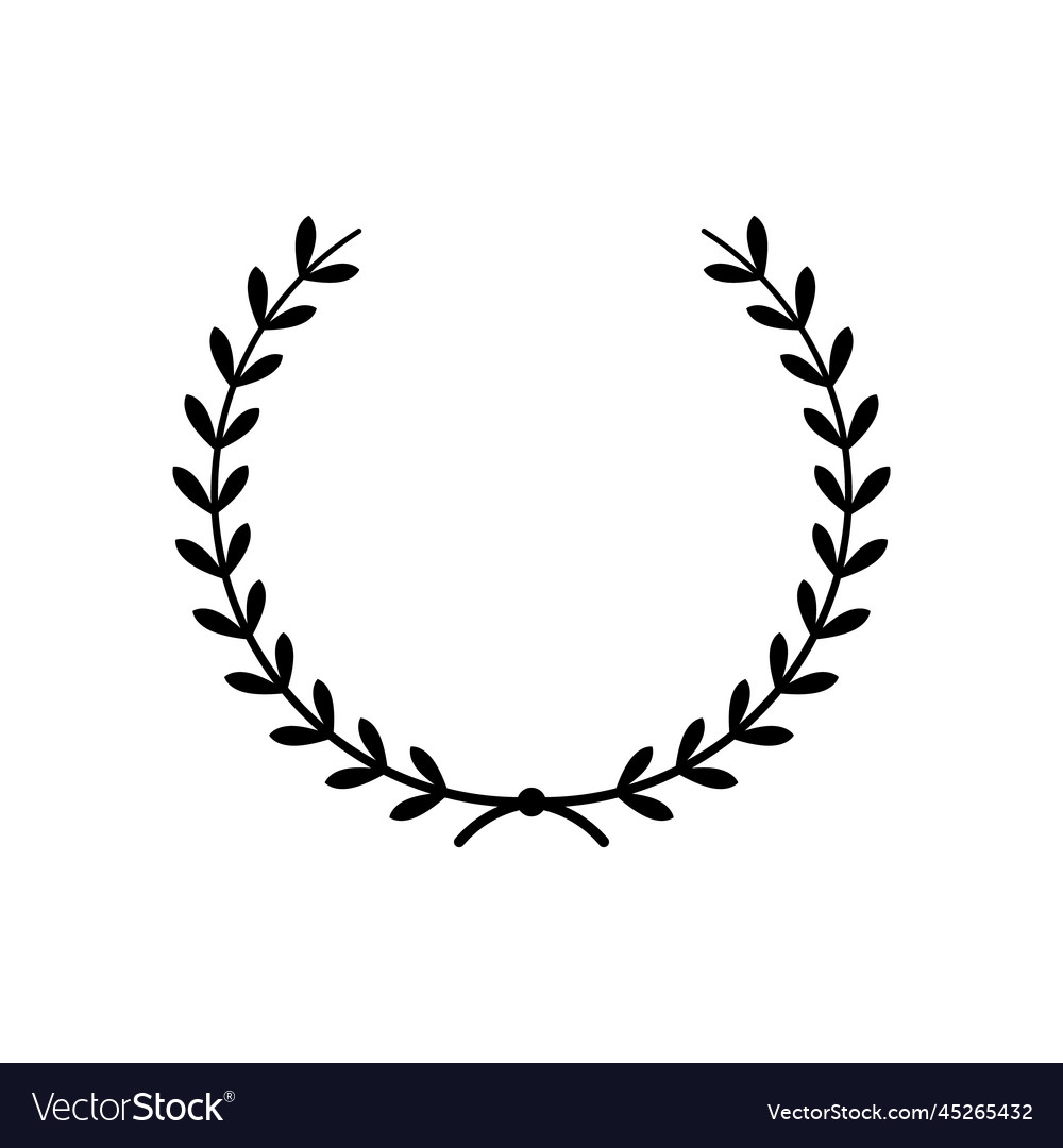 Vintage laurel wreath glyph icon Royalty Free Vector Image