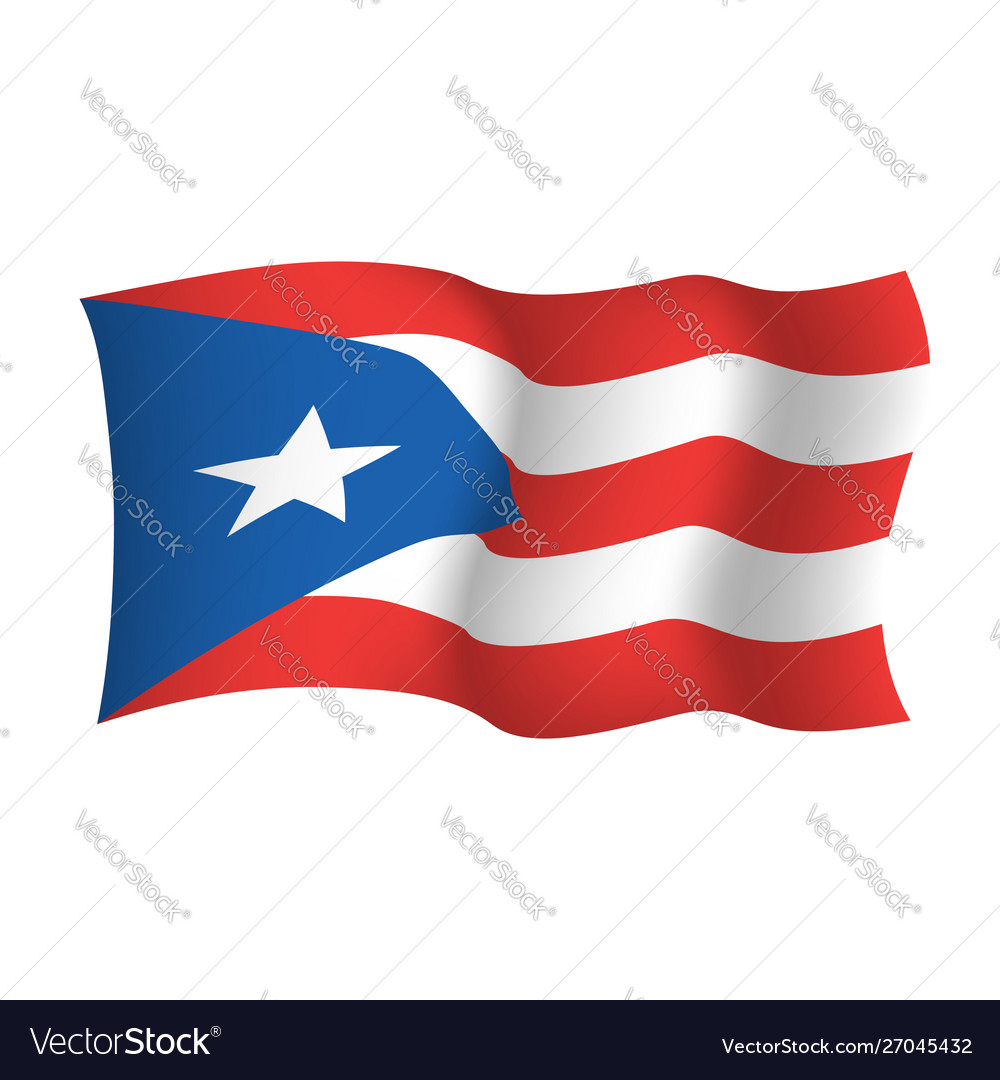 Waving flag puerto rico commonwealth puerto Vector Image