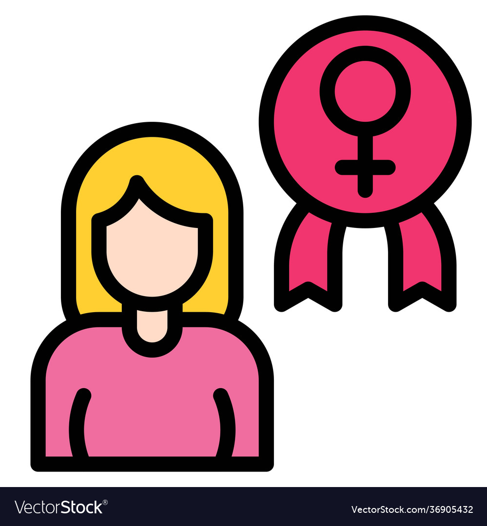 Woman and rosette icon feminism related