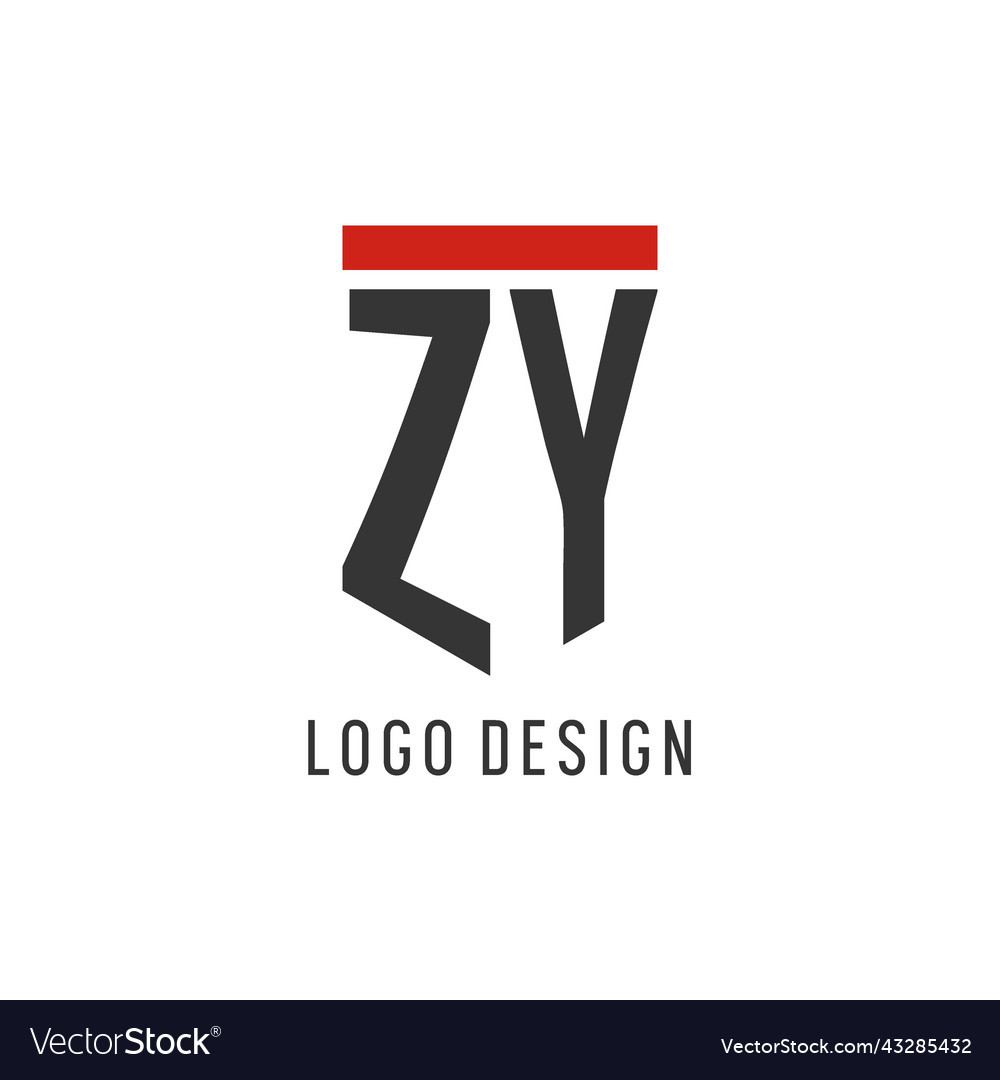 Zy initial esport logo with simple shield design