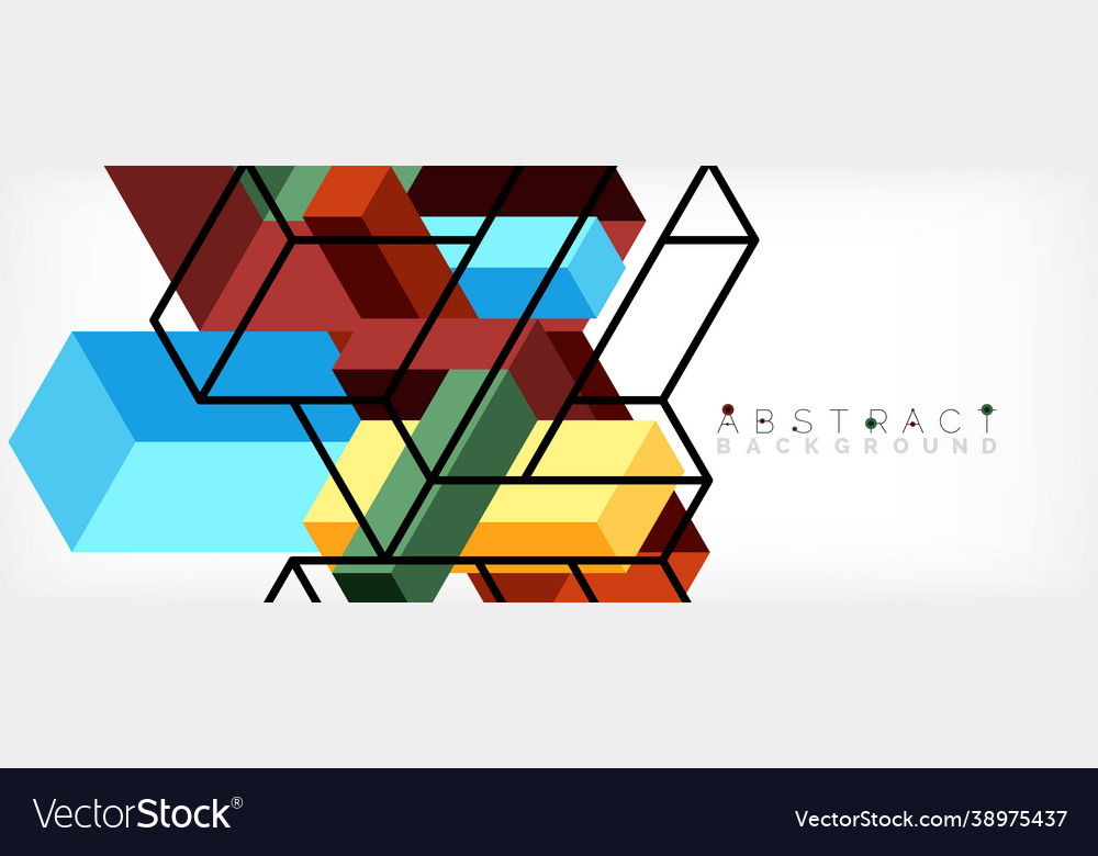 Abstract background 3d cubes cubic elements vector image Abstract background 3d cubes cubic elements