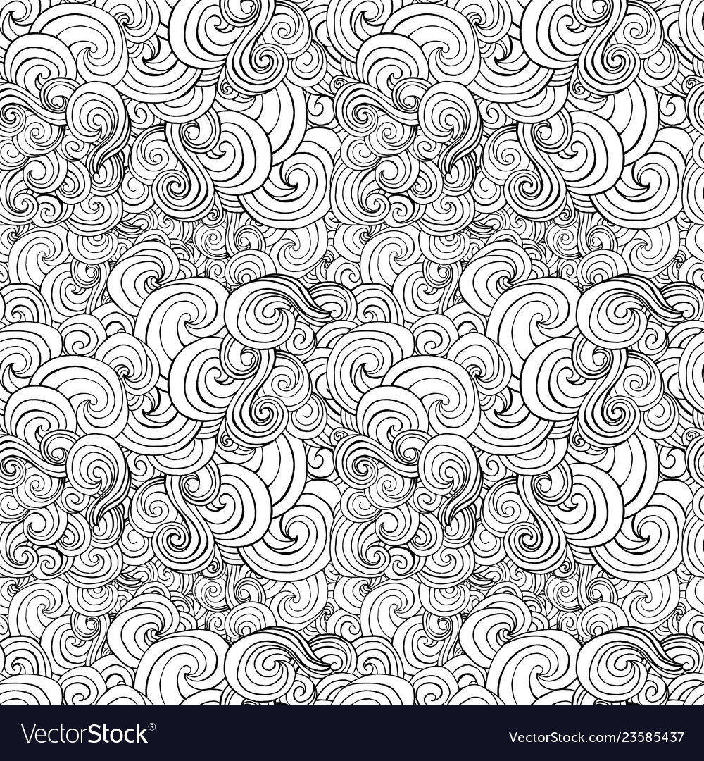 Black and White Curl Pattern