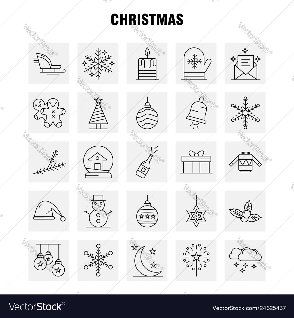Christmas line icon for web print and mobile uxui
