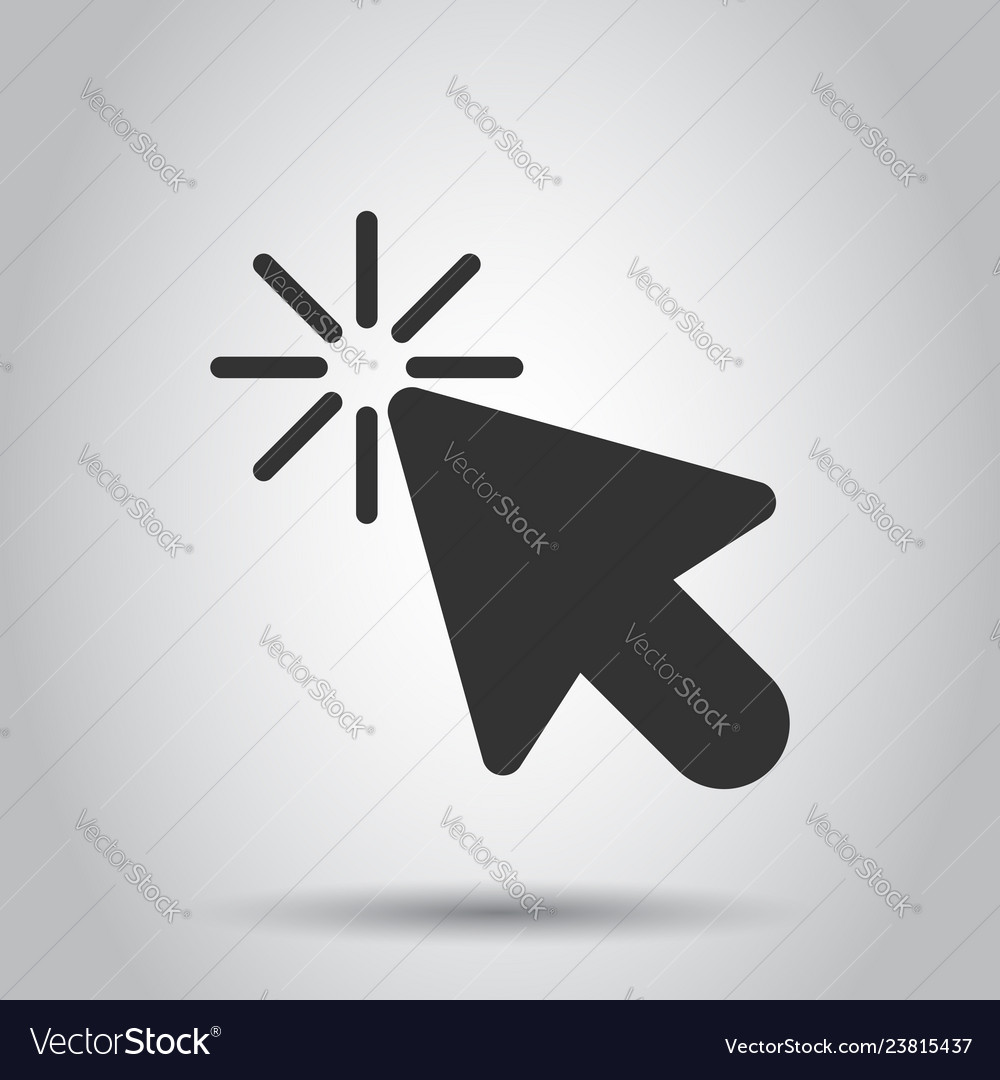 Computer mouse cursor icon in flat style arrow vector image Computer mouse cursor icon in flat style arrow