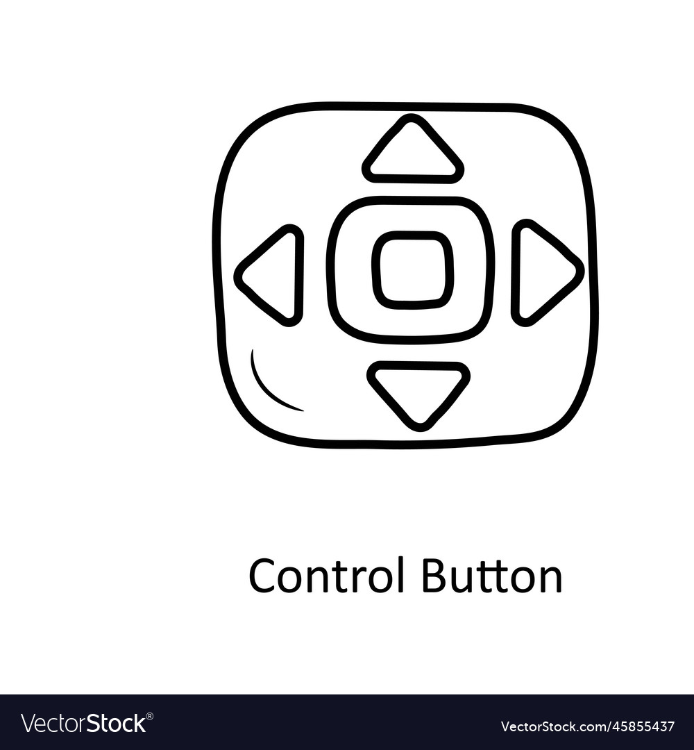 Control button solid fill outline icon design illu