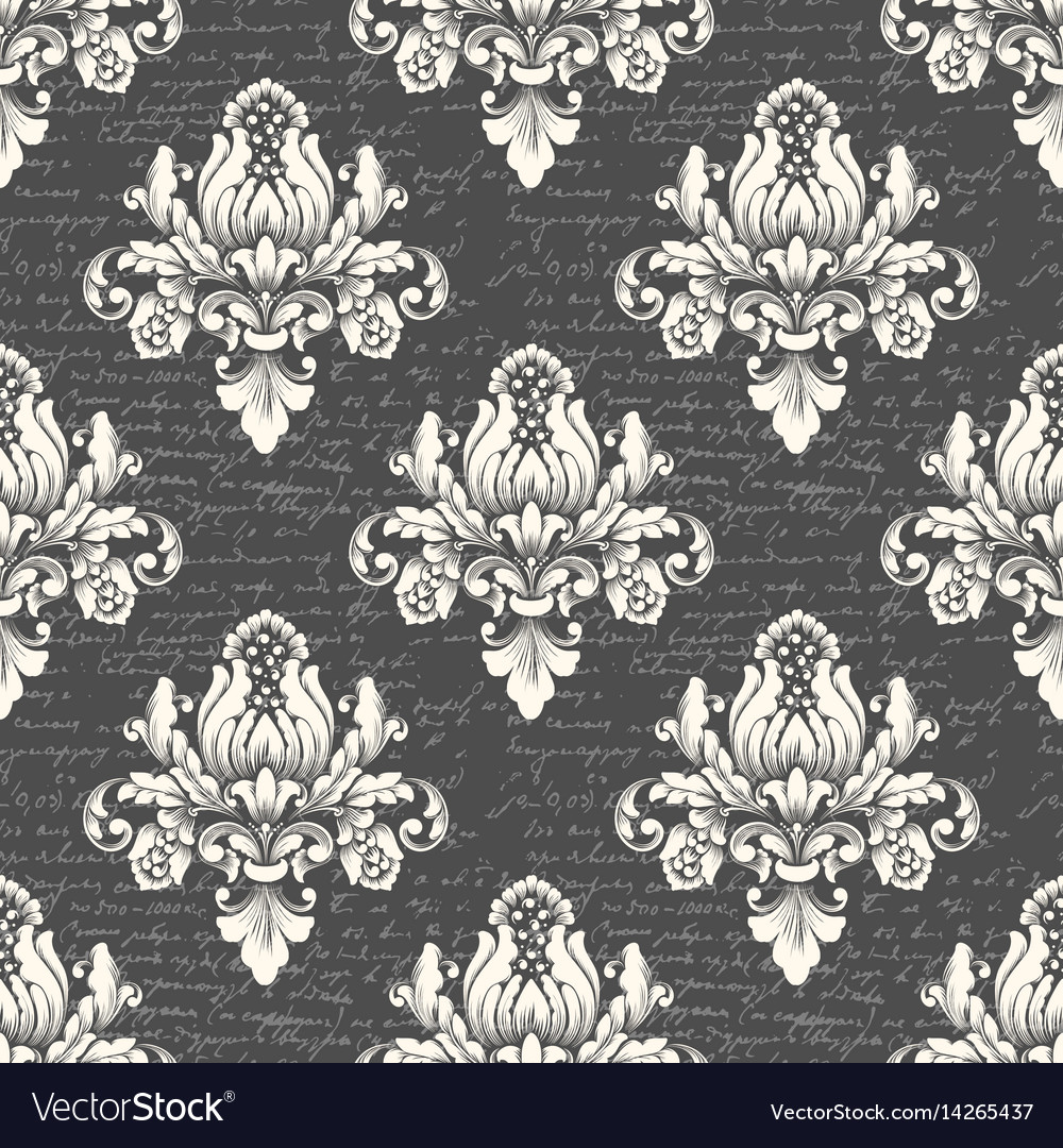 Damask seamless pattern background with ancient