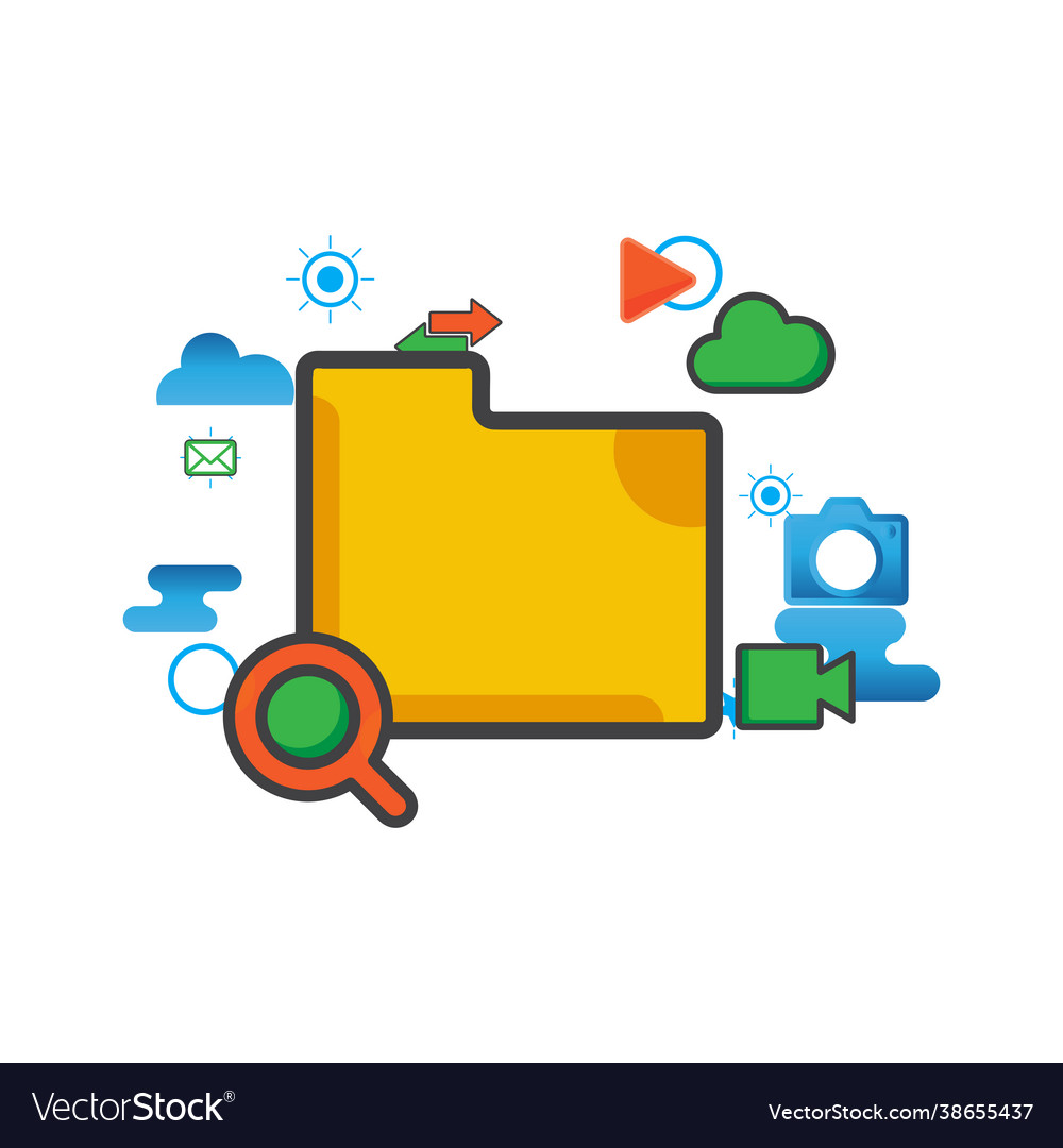 File folder flat icon can use for design