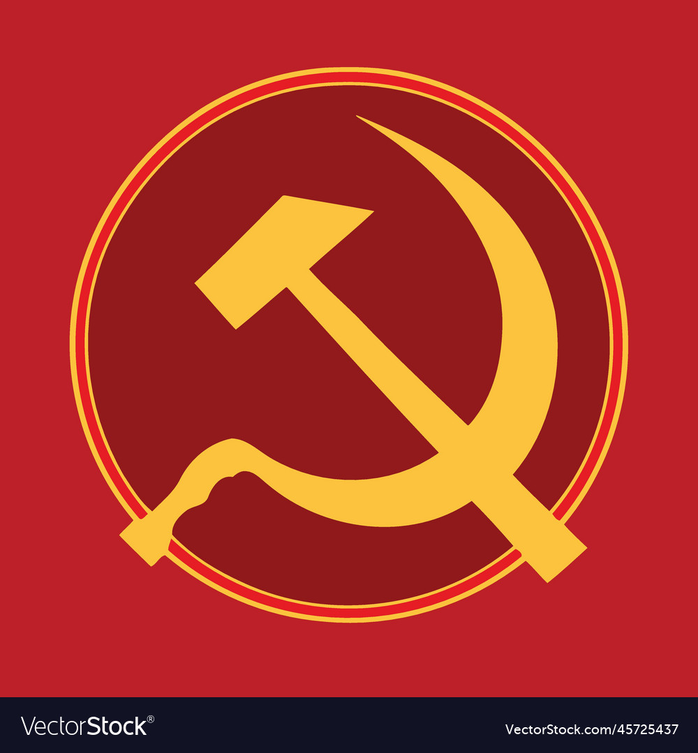 In communist style red and yellow colors