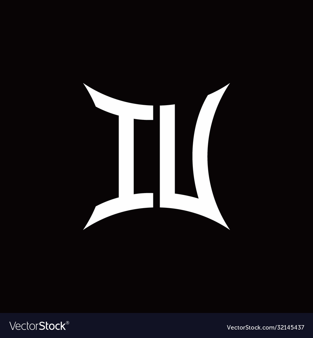 Iu monogram logo with sharped shape design