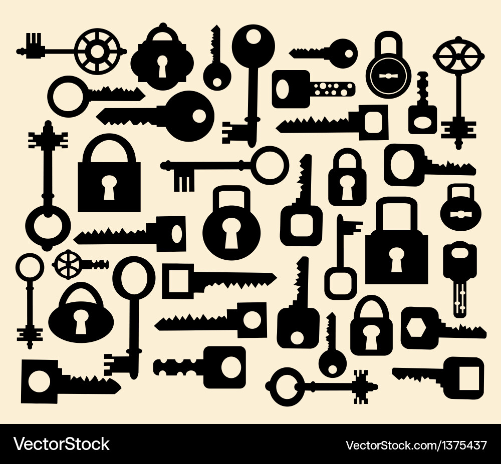 Keys and locks Royalty Free Vector Image - VectorStock