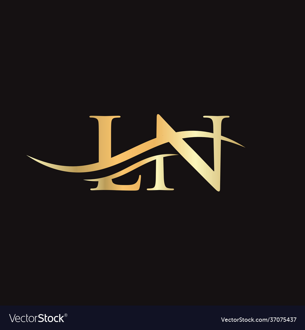 Ln letter logo initial kn business Royalty Free Vector Image