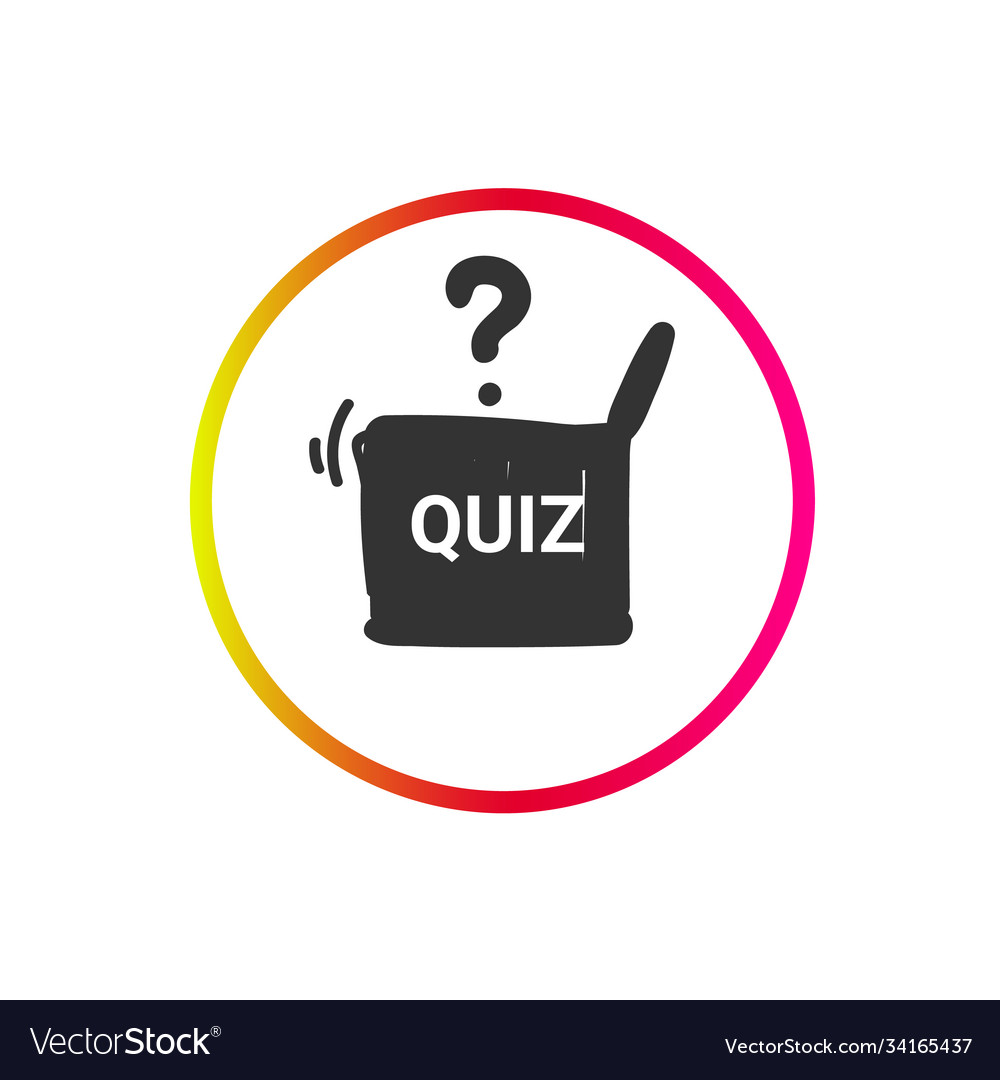 Quiz icon questions and answers game sign vector image Quiz icon questions and answers game sign