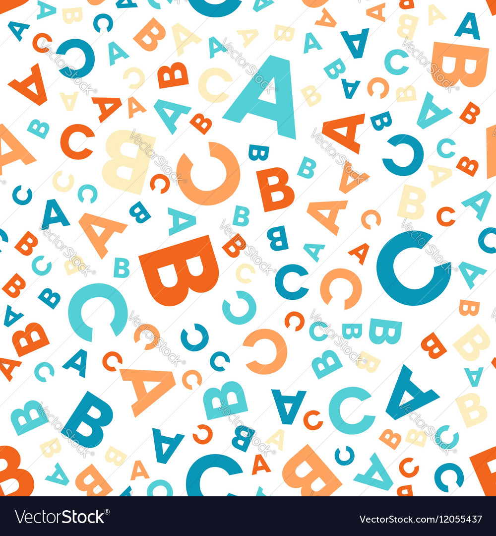 Seamless pattern - different letters abc