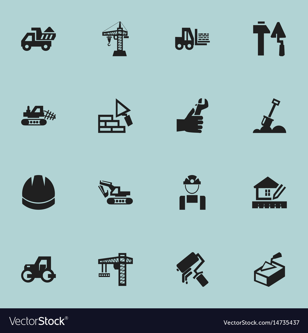 Set of 16 editable structure icons includes