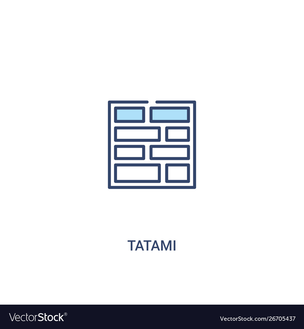 Tatami concept 2 colored icon simple line element vector image Tatami concept 2 colored icon simple line element