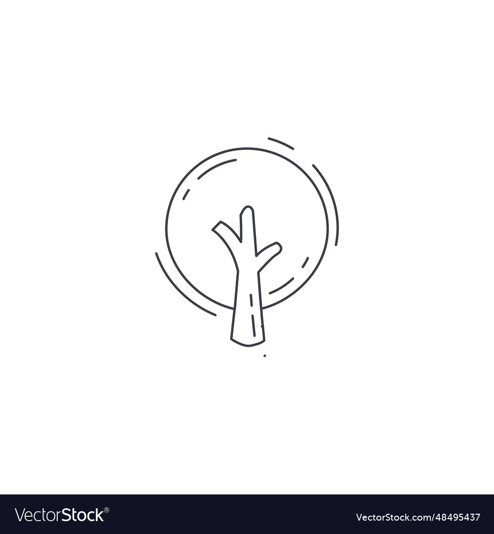 Tree line icon thin