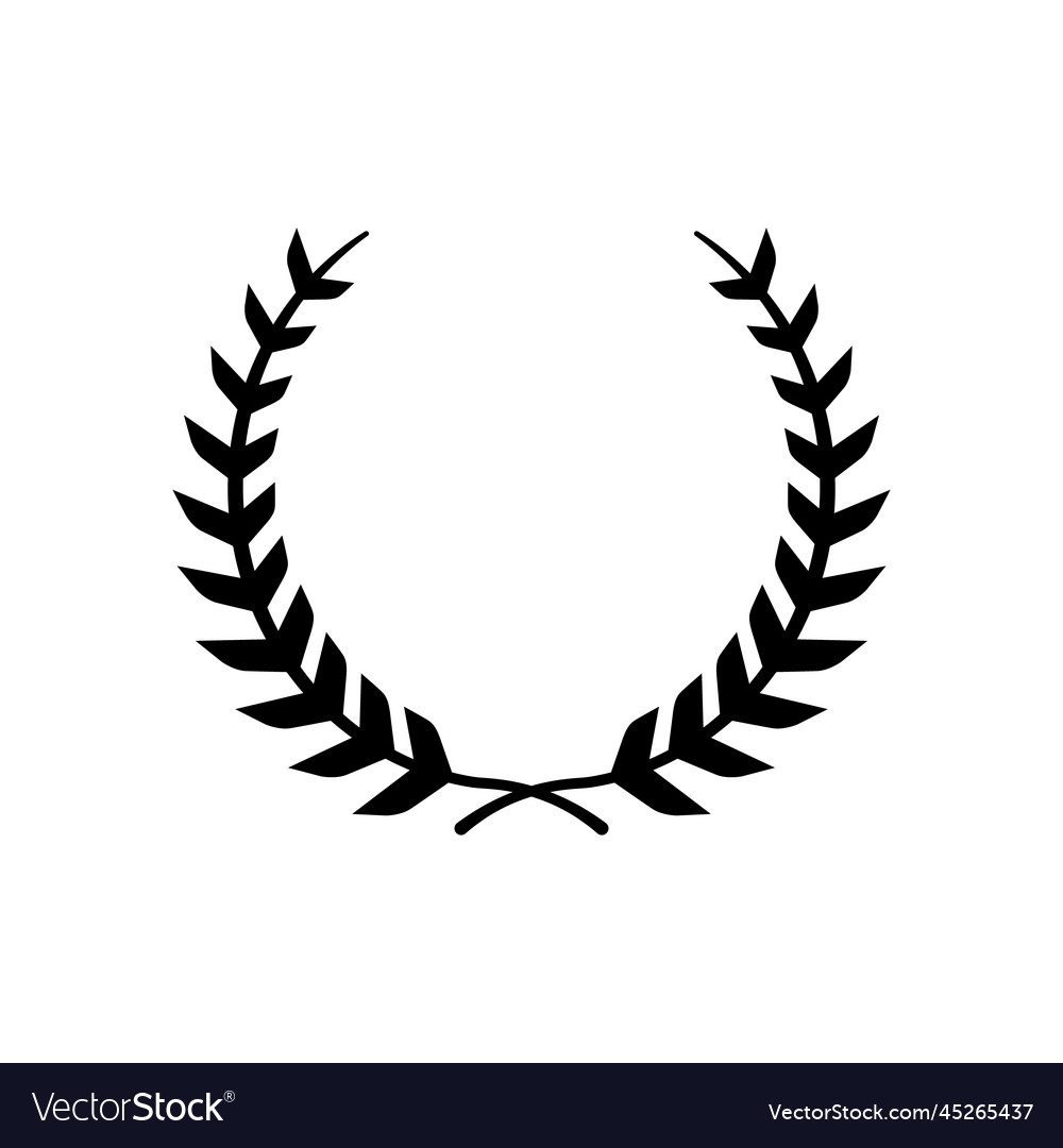 Vintage Laurel Wreath Glyph Icon Royalty Free Vector Image