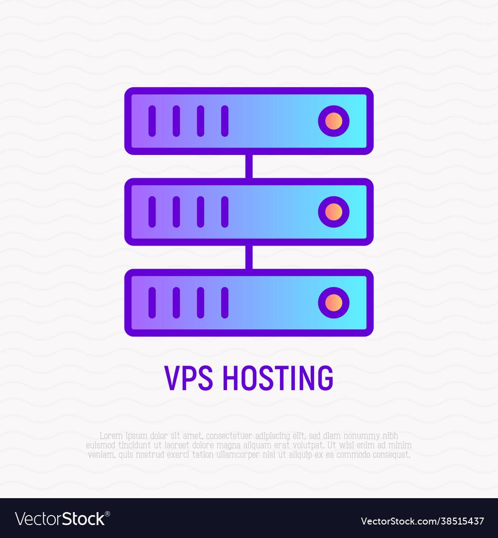 Vps hosting thin line icon modern
