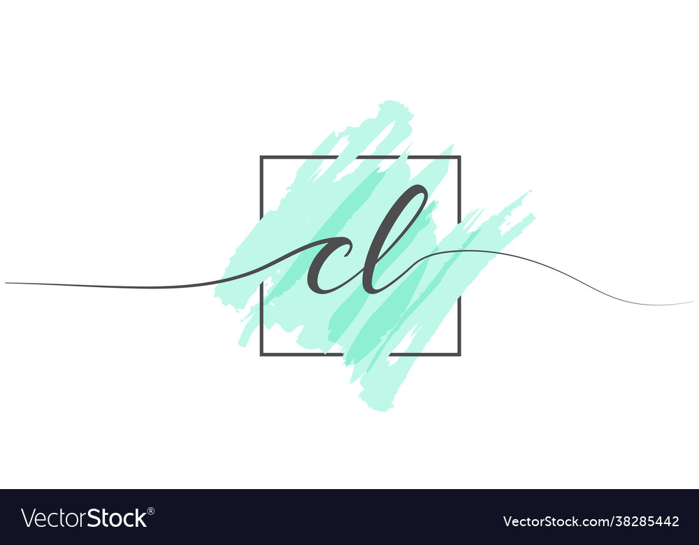 Calligraphic lowercase letters cl in a single Vector Image