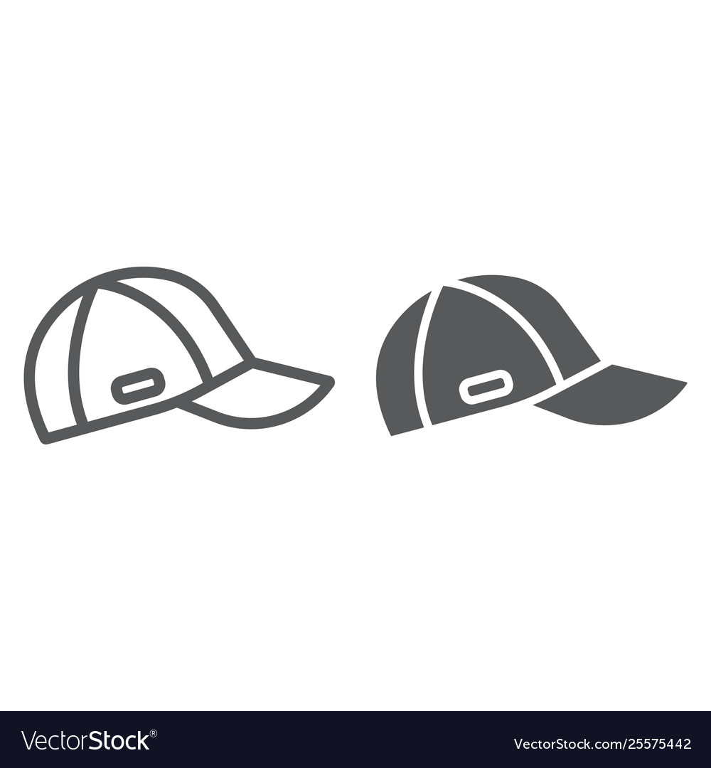 Cap line and glyph icon clothes accessory Vector Image