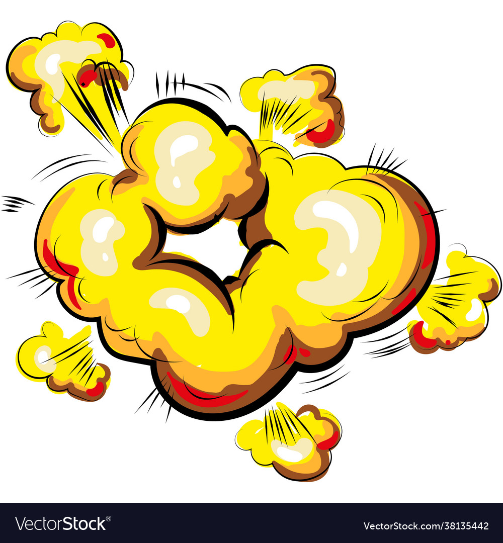 Cartoon bomb explosion smoke Royalty Free Vector Image