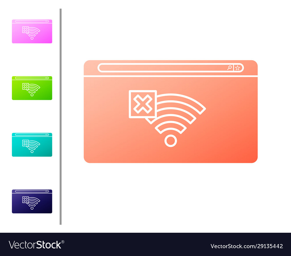 Coral no internet connection icon isolated Vector Image