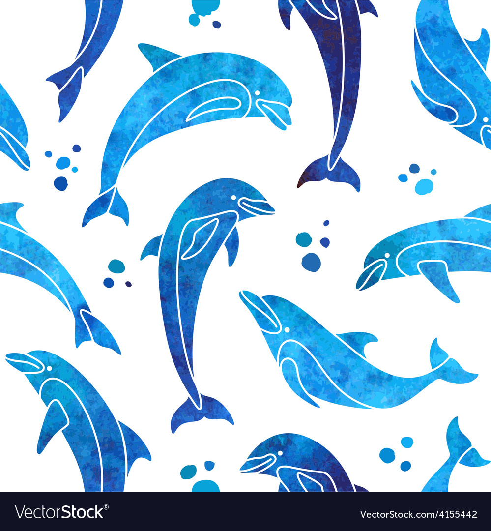 Dolphins seamless pattern Royalty Free Vector Image