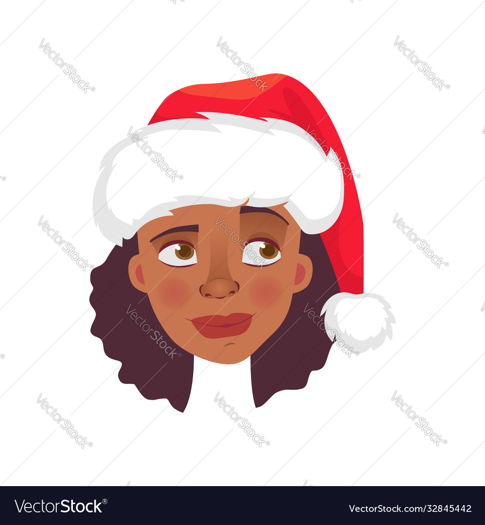 Face african woman in hat Royalty Free Vector Image