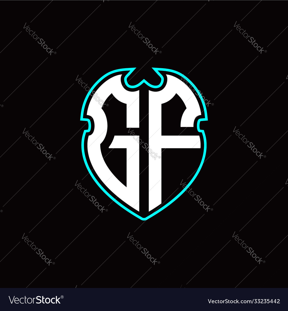 G f initial logo design with a shield shape vector image G f initial logo design with a shield shape