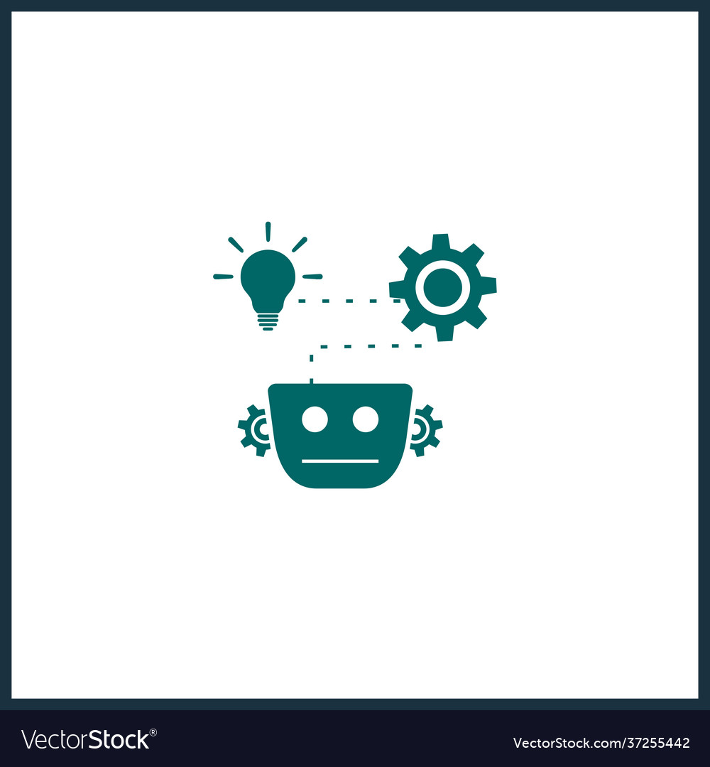 Machine data simple icon robot isolated vector image Machine data simple icon robot isolated