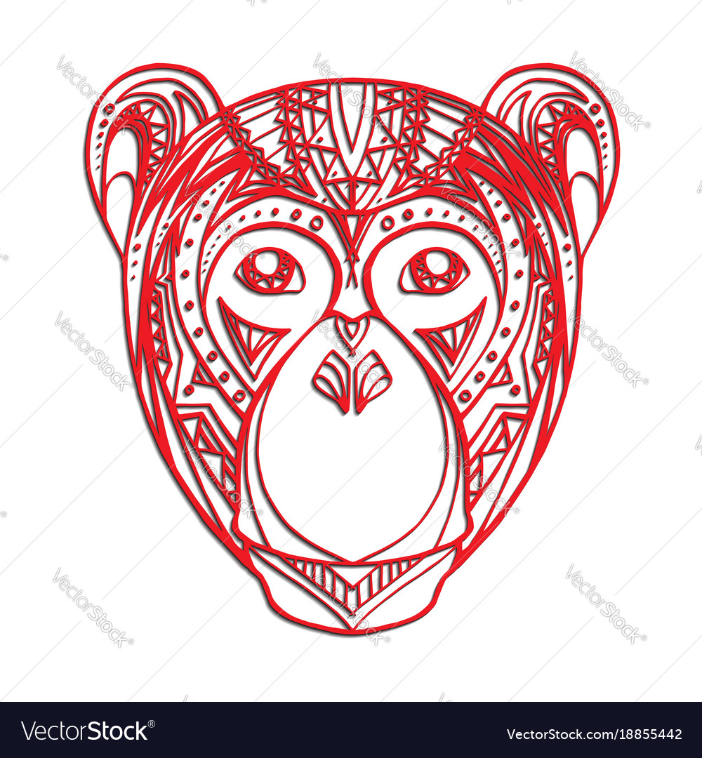 Monkey with a carved pattern for your cre