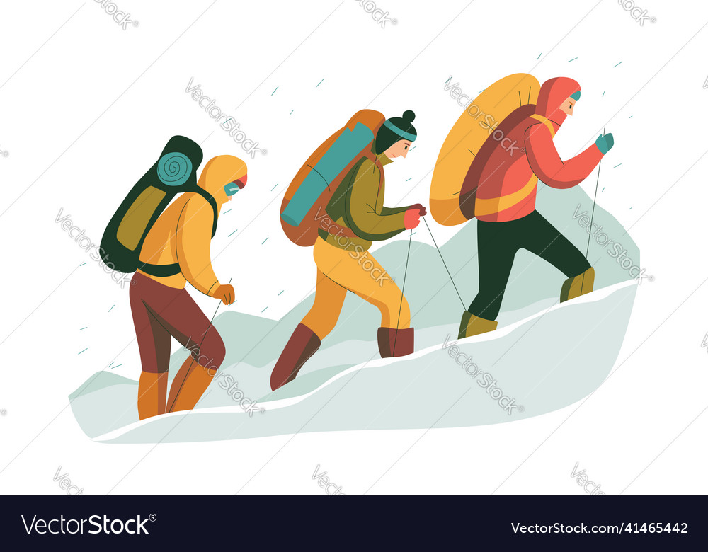 Mountain hikers team composition