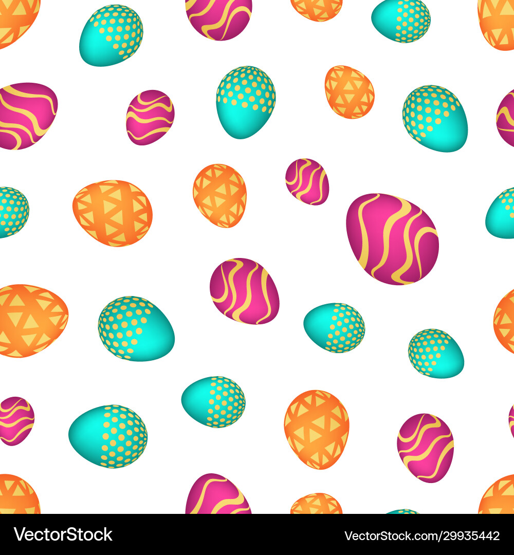 Seamless pattern with colorful easter eggs Vector Image
