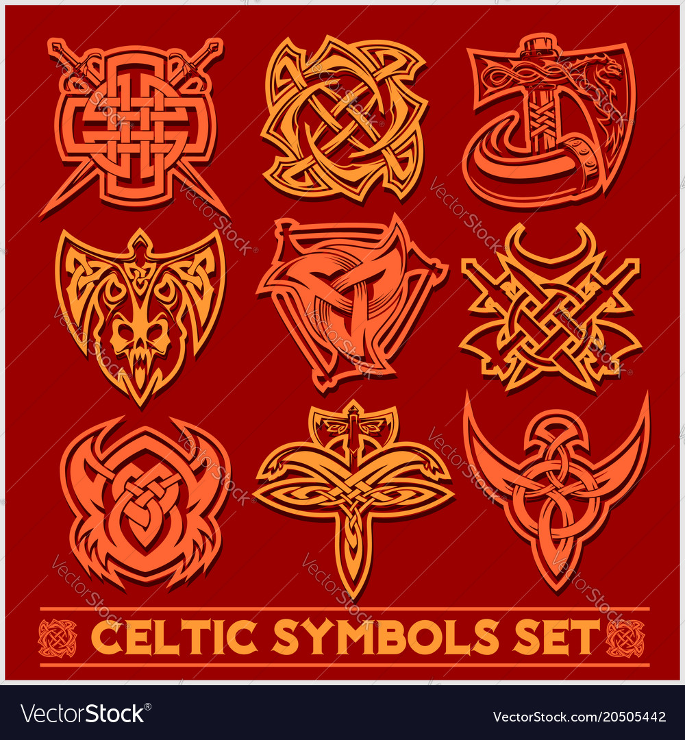 set-of-celtic-symbols-icons-royalty-free-vector-image