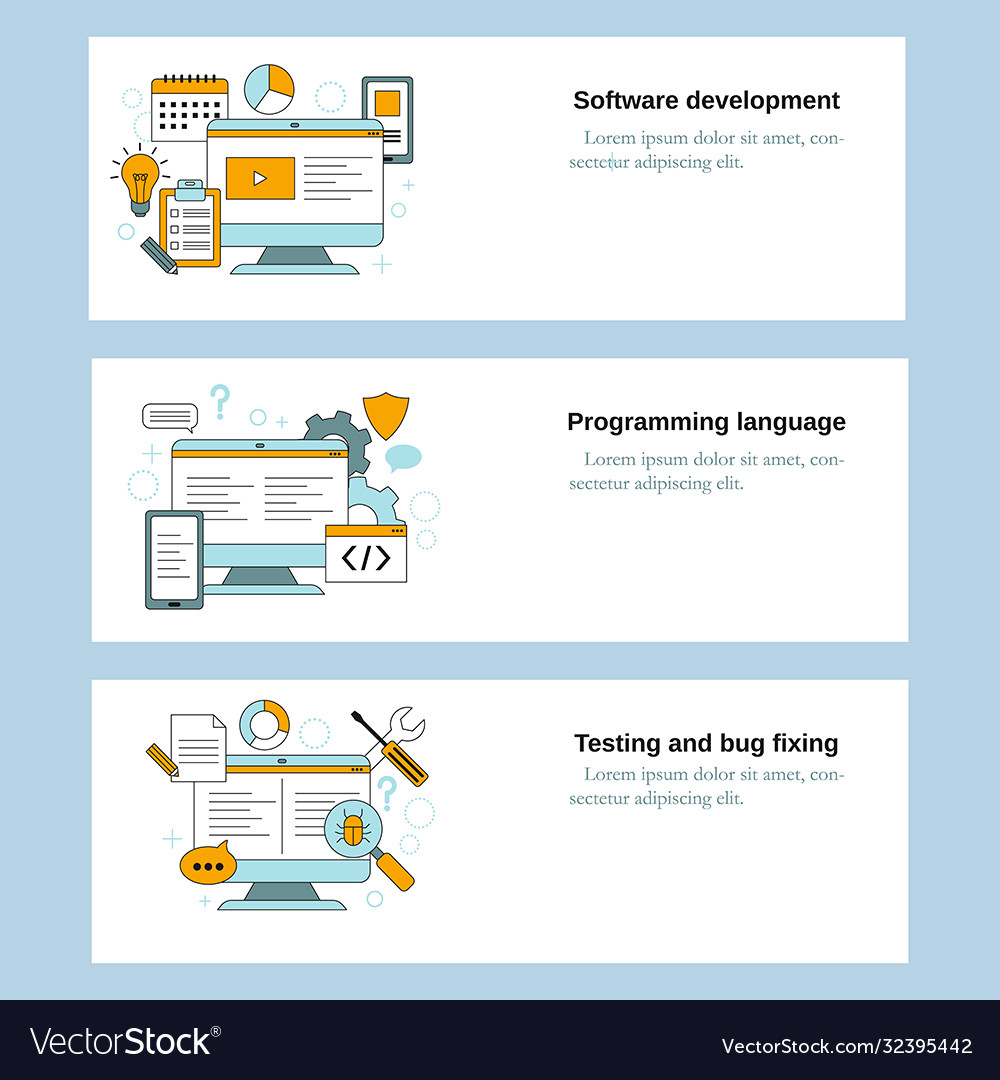 Software-Entwicklung Programmiersprache vector image Software-Entwicklung Programmiersprache