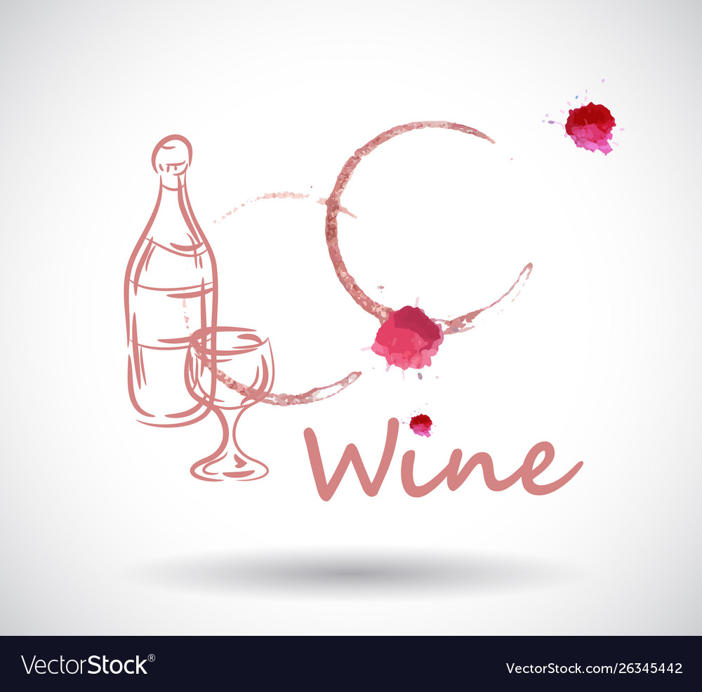 Wine stain on white background Royalty Free Vector Image