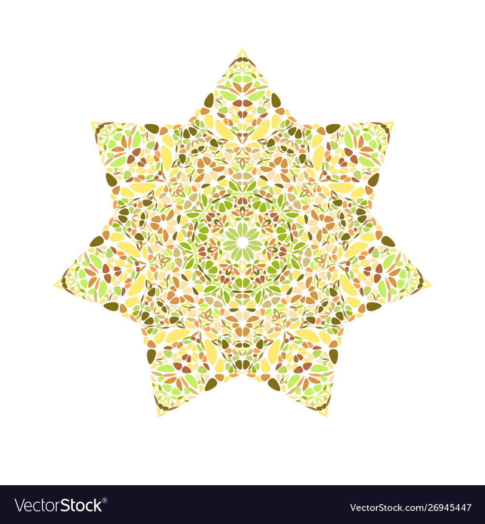 Abstract geometrical isolated flower star symbol