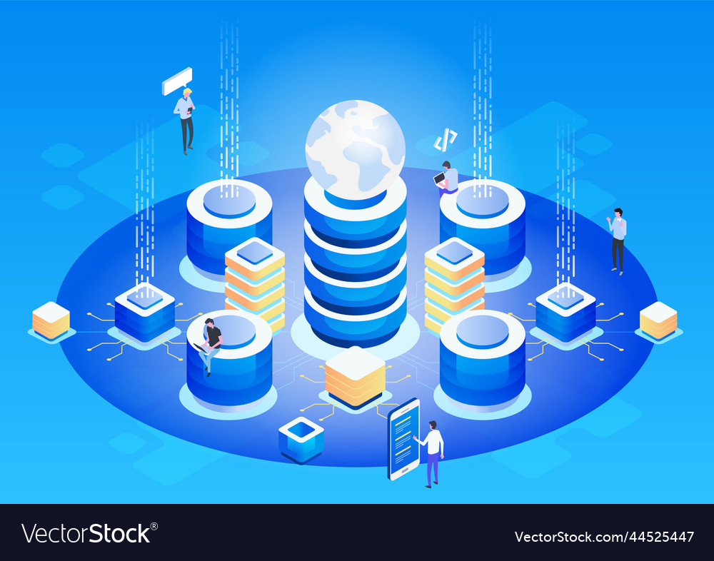 Abstract high technology concept data storage web vector image Abstract high technology concept data storage web