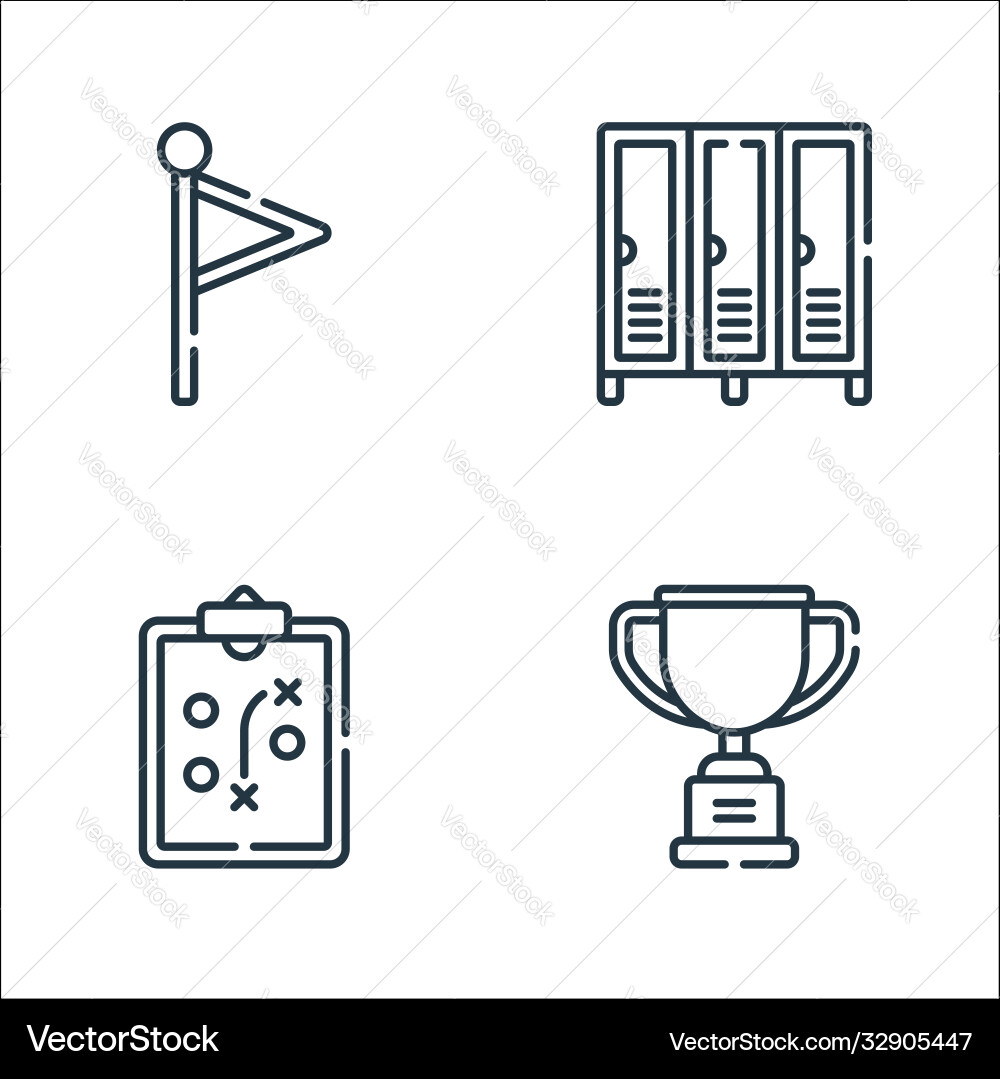 Baseball line icons linear set quality line set Vector Image
