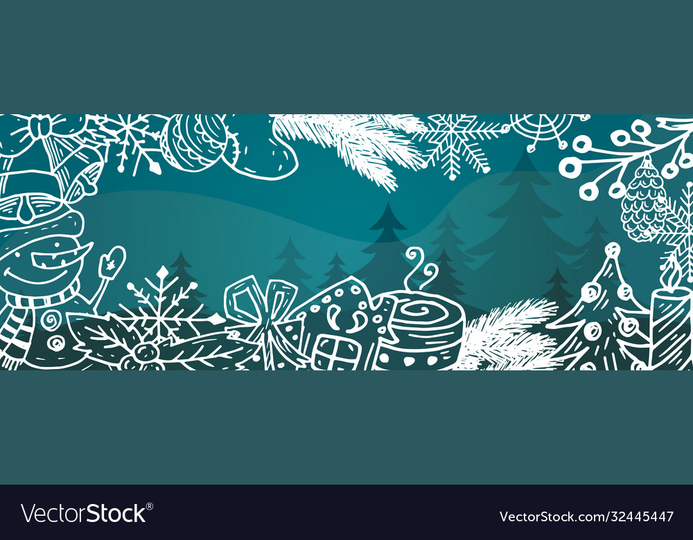 Cartoon banner for holiday theme on winter Vector Image