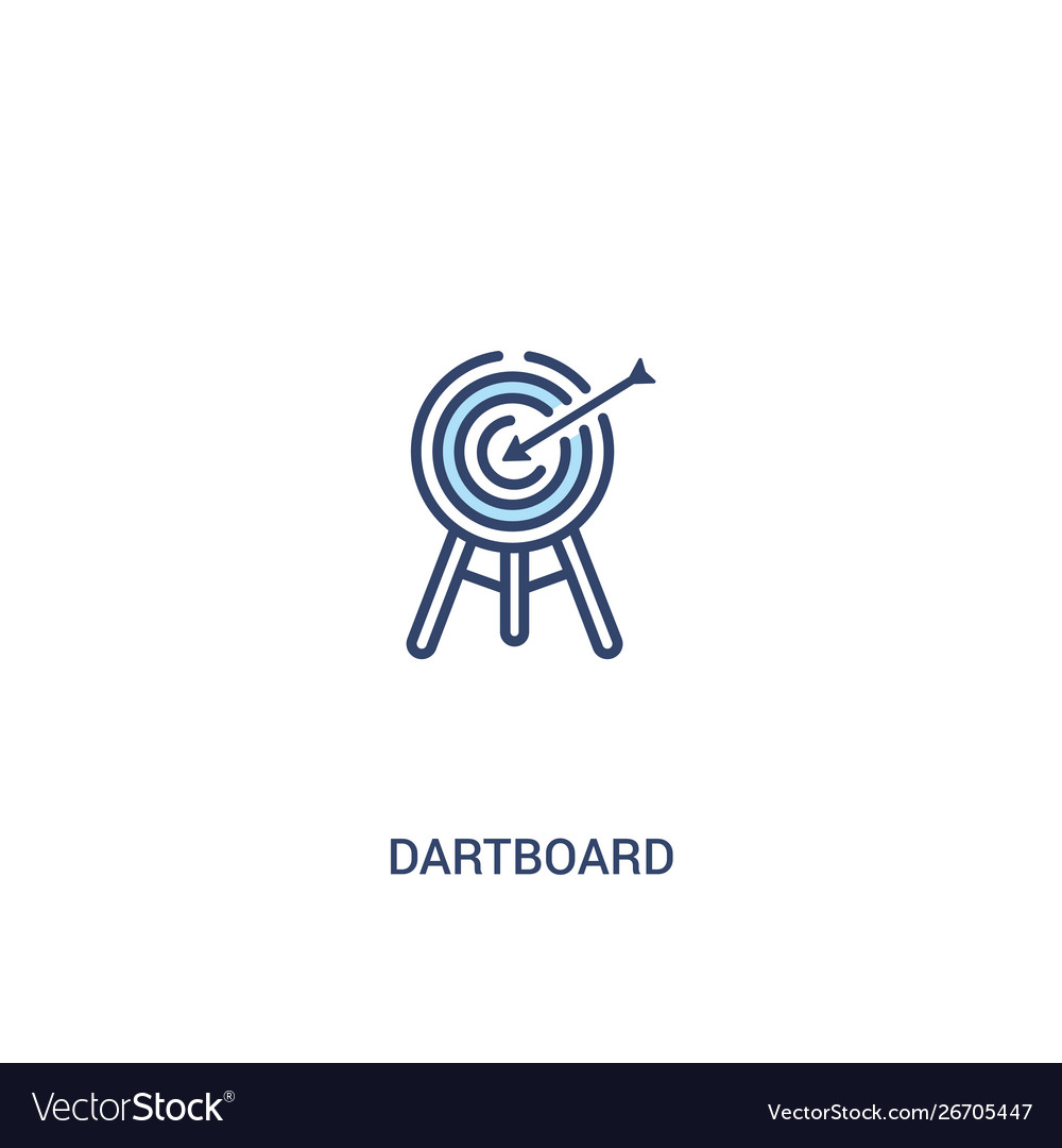 Dartboard concept 2 colored icon simple line